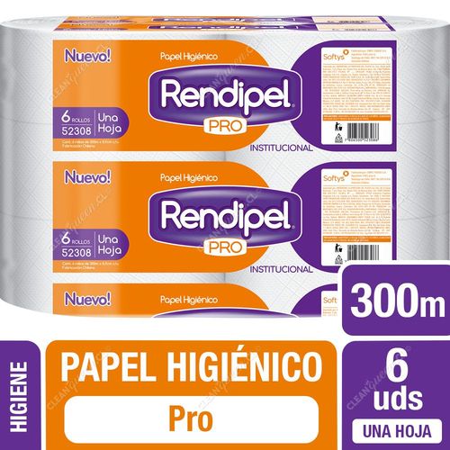 Rendipel Papel Higiénico Pro Una Hoja 300 m 6 un