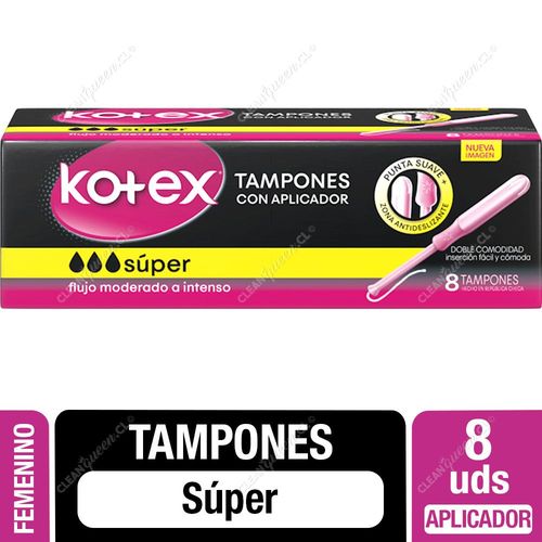 Kotex Tampón con Aplicador Súper 8 un