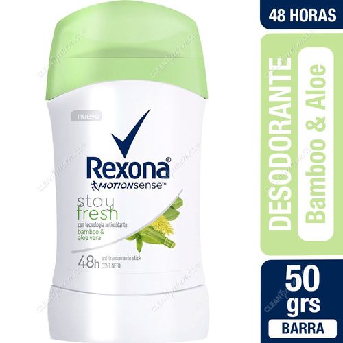 Rexona Desodorante Barra Mujer Stay Fresh Bamboo & Aloe Vera 50 g