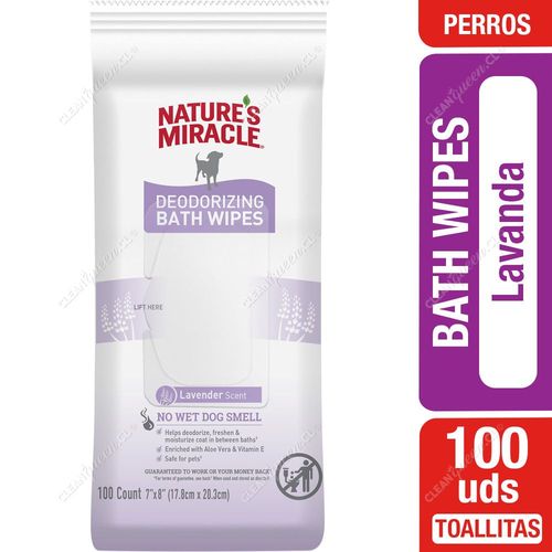 Nature's Miracle Toallitas Húmedas para Perro Lavender 100 un