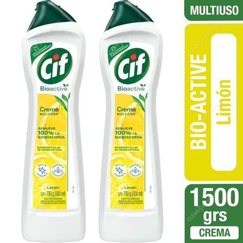 Cif Limpiador Crema Bioactive Limón 2 x 750 g