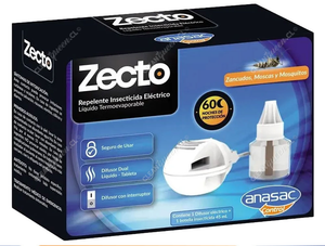 Insecticida Zecto Eléctrico Líquido Zancudos, Moscas y Mosquitos Aparato + Repuesto