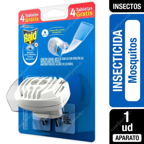 Raid Insecticida Aparato + 4 Tabletas Gratis Mosquitos y Zancudos