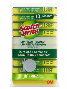Scotch-Brite Esponja Limpieza Pesada Pack 10 un