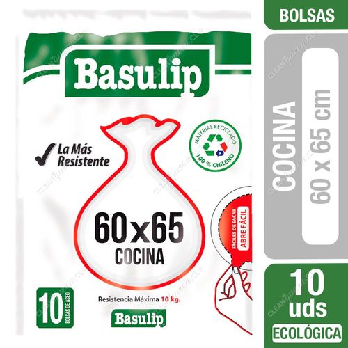 Basulip Bolsas Basura Cocina 60 x 65 cm 10 un