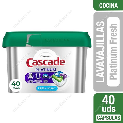 Cascade Detergente Lavavajillas Cápsulas Platinum Fresh 40 un