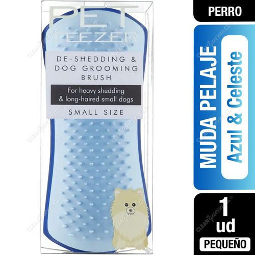 Pet Teezer Cepillo Muda Pelaje Azul & Celeste Pequeño