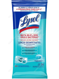 Lysol Toallitas Desinfectantes Wipes Biodegradables Ocean Fresh 36 un