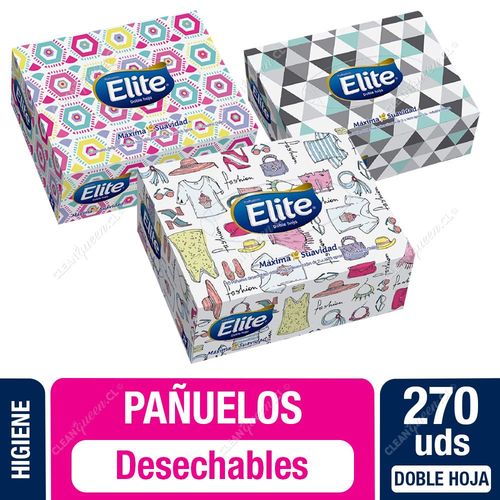 Elite Pañuelo Facial Doble Hoja 3 x 90 un