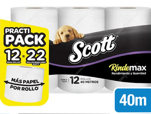 Scott Papel Higiénico Rindemax Doble Hoja 40 m 12 un