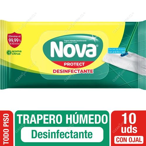 Nova Trapero Húmedo Desinfectante Todo Pisos 10 un