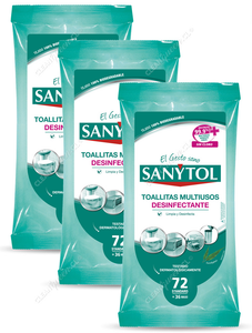 Sanytol Toallitas Desinfectantes Multiuso 3 x 36 Maxi un
