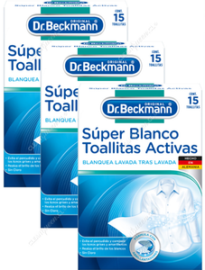 Dr. Beckmann Toallitas Activas Súper Blanco 3 x 15 un
