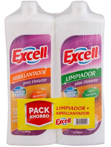 Excell Súper Pack Limpiador + Abrillantador Piso Flotante Lavanda 900 cc