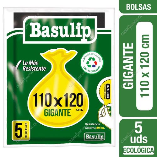 Basulip Bolsas Basura Gigante 110 x 120 cm 5 un