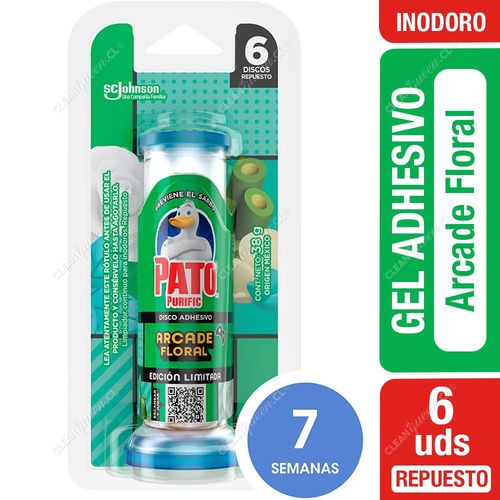 Pato Purific Discos Adhesivos Arcade Floral Repuesto 6 un