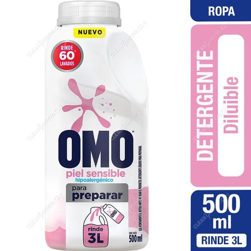 Omo Detergente Líquido Piel Sensible Diluible 500 ml