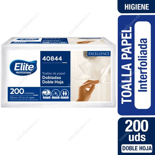 Elite Toalla Papel Professional Interfoliada Doble Hoja 200 un