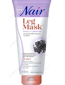 Nair Crema Depiladora Leg Mask Arcilla y Carbón 227 g