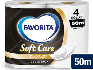 Favorita Papel Higiénico Soft Care Doble Hoja 50 m 4 un