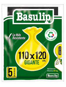 Basulip Bolsas Basura Gigante 110 x 120 cm 5 un