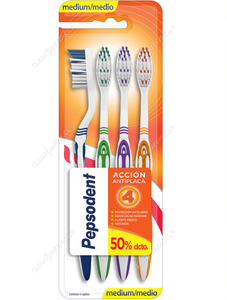 Pepsodent Cepillo Dental Acción Antiplaca 4 un