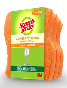 Scotch-Brite Esponja Limpieza Delicada No Raya 3 un