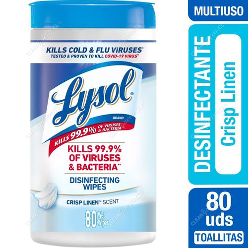 Toallitas Desinfectantes Lysol Wipes Crisp Linen 80 un