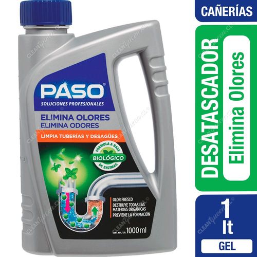 Paso Desatascador Cañerías Elimina Olores Biológico Preventivo 1 L