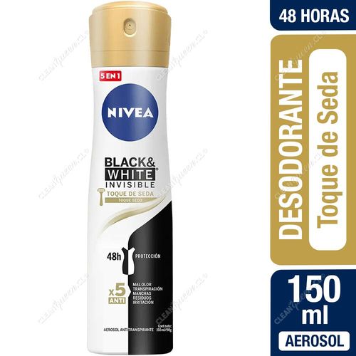 Nivea Desodorante Aerosol Mujer Black & White Toque de Seda 150 ml
