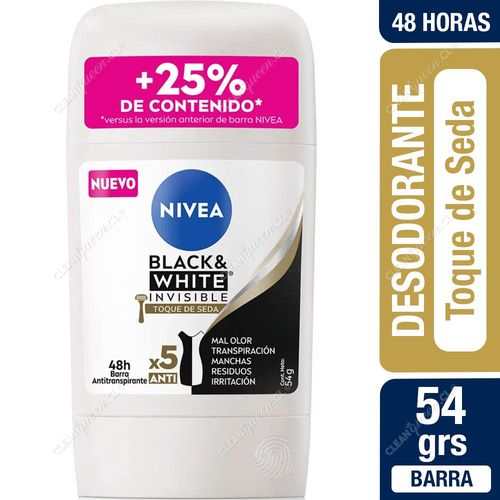 Nivea Desodorante Barra Mujer Black & White Toque de Seda 54 g