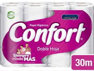 Confort Papel Higiénico Doble Hoja 30 m 24 un