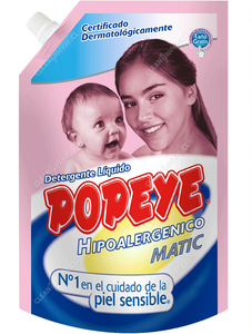 Popeye Detergente Líquido Hipoalergénico Doypack 3 L