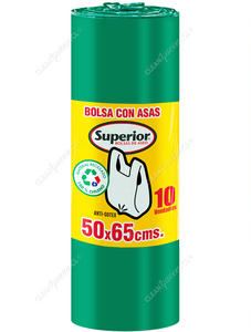 Superior Bolsas de Basura Ecológicas con Asas 50 x 65 cm 10 un