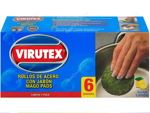 Rollos de Acero Mago Pads con Jabón Limón 6 un