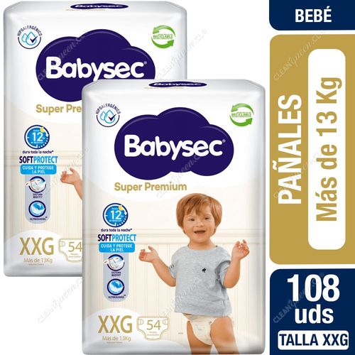 Babysec Pañales Super Premium Talla XXG 108 un