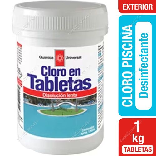 Química Universal Cloro Piscina Tabletas 1 kg