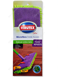 Virutex Mopa Plana Doble Acción Microfibra Repuesto