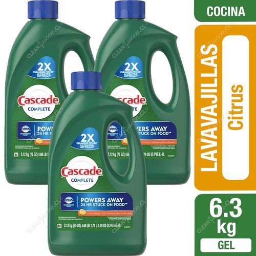 Cascade Detergente Lavavajillas Gel Citrus 3 x 2.12 kg