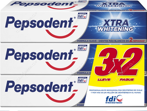 Pepsodent Pasta Dental Blanqueadora Xtra Whitening 130 g X 3 un