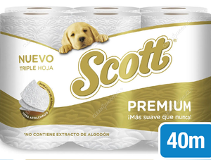 Scott Papel Higiénico Premium Triple Hoja 40 m 12 un