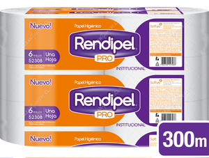 Rendipel Papel Higiénico Pro Una Hoja 300 m 6 un