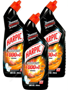 Limpiador Desinfectante Inodoro Harpic Max Power Original 3x 750 ml