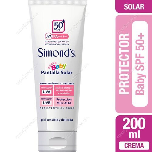 Protector Solar Crema Baby SPF 50+ Hipoalergénico Simond's 200 ml