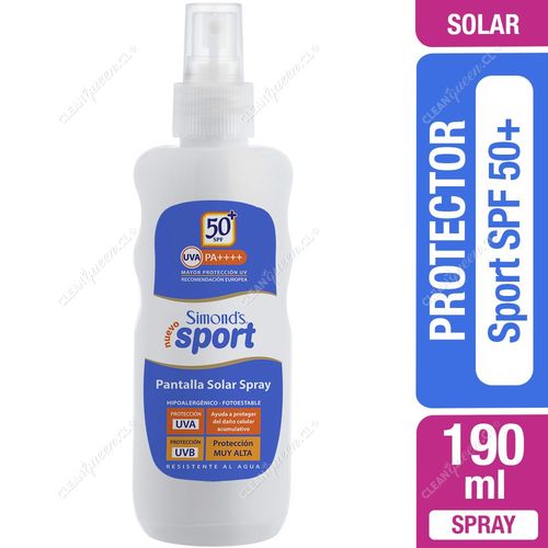 Protector Solar Spray Sport SPF 50+ Hipoalergénico Simond's 190 ml