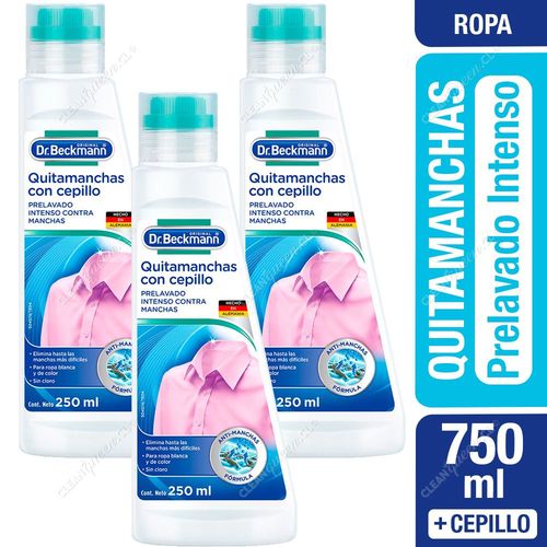 Quitamanchas con Cepillo Prelavado Intenso Dr. Beckmann 3 x 250 ml