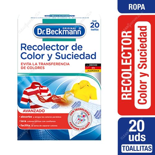 Recolector de Color y Suciedad en Toallitas Dr. Beckmann 20 unid