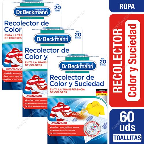 Recolector de Color y Suciedad en Toallitas Dr. Beckmann 3 x 20 Unid