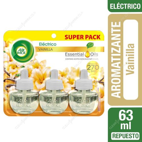 Repuesto Aromatizante Ambiental Eléctrico Air Wick Vainilla Super Pack