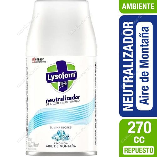 Repuesto Aromatizante Neutralizador Olores Lysoform Aire de Montaña 270 cc